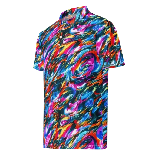 Firelight Frenzy on a Men's Slim Fit Polo Shirt