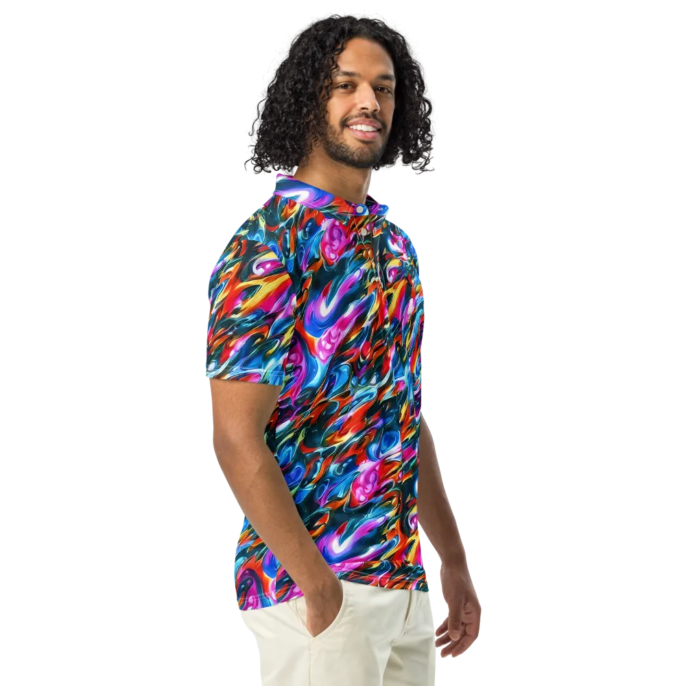 Firelight Frenzy on Men's Slim Fit Polo Shirt — Right Front