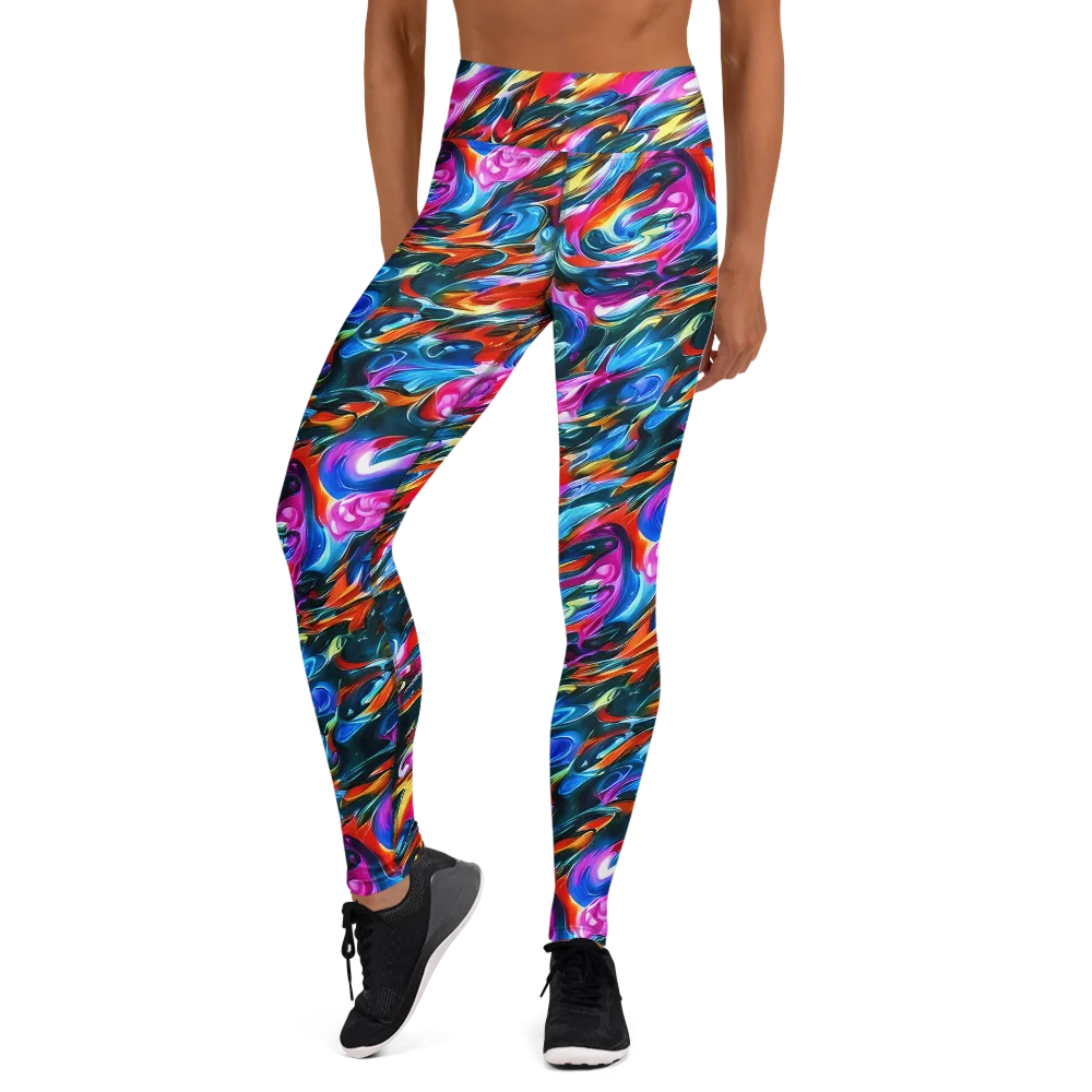 Firelight Frenzy on Yoga Leggings — Front