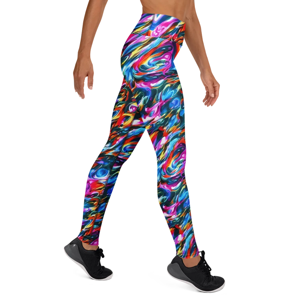 Firelight Frenzy on Yoga Leggings — Right