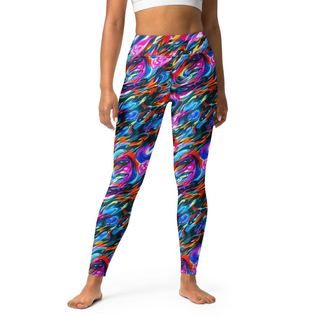 Firelight Frenzy on Yoga Leggings — Front