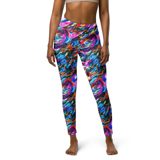 Firelight Frenzy on a Yoga Leggings