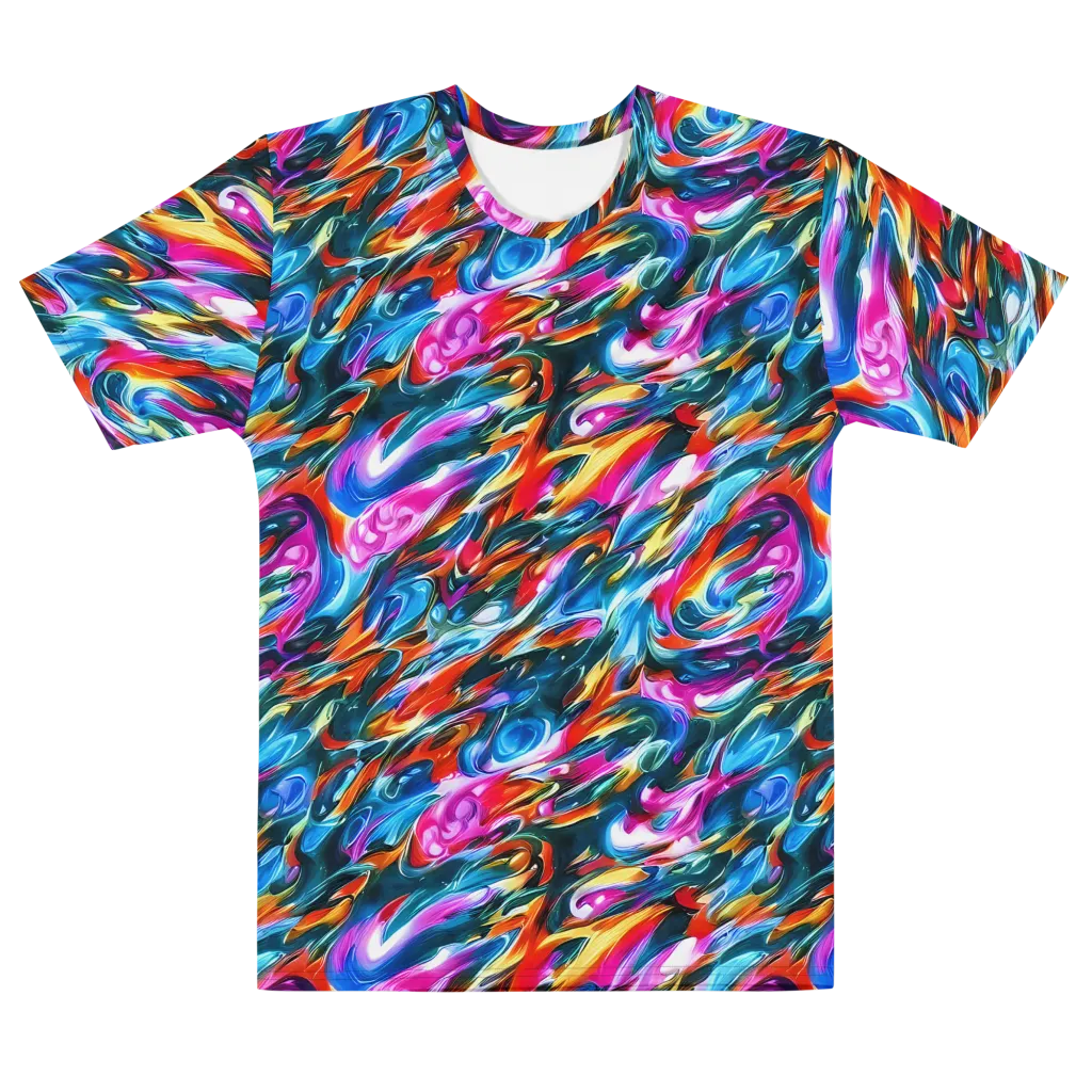 Firelight Frenzy on Men's Cotton Crew Neck T-Shirt — Front