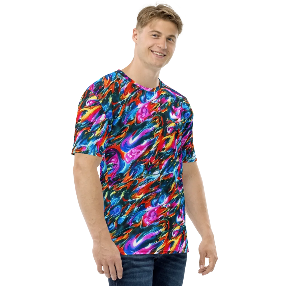 Firelight Frenzy on Men's Crew Neck T-Shirt — Right