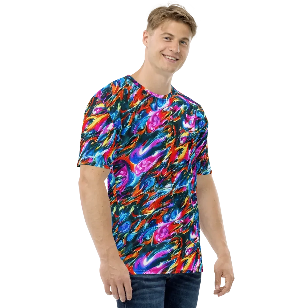Firelight Frenzy on Men's Crew Neck T-Shirt — Right