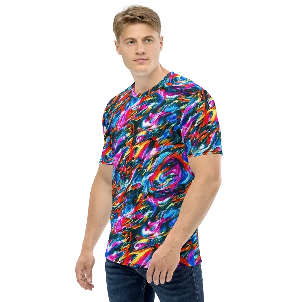 Firelight Frenzy on Men's Crew Neck T-Shirt — Left