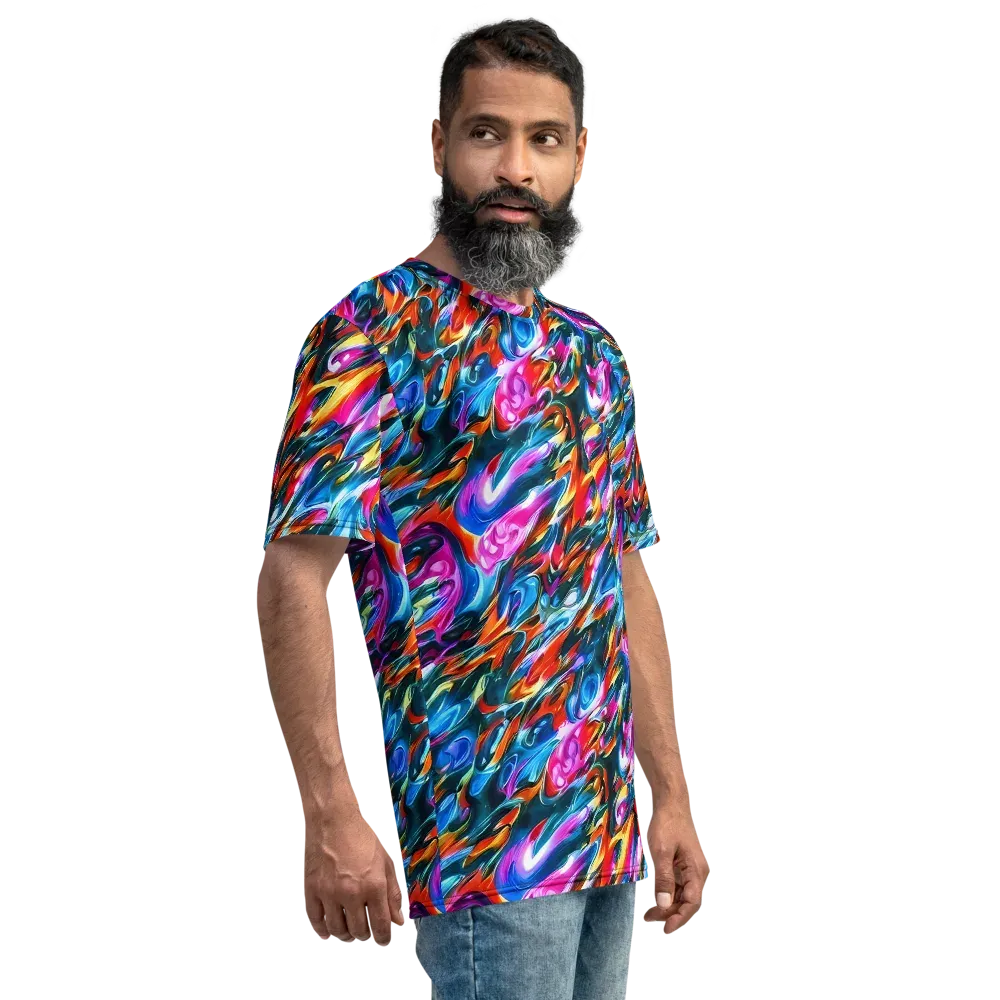 Firelight Frenzy on Men's Crew Neck T-Shirt — Right