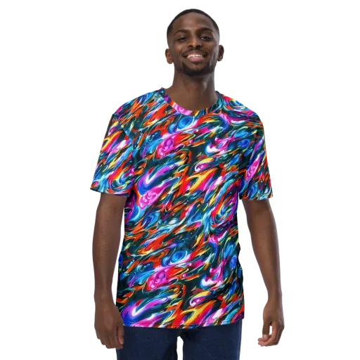Firelight Frenzy on a Men's Crew Neck T-Shirt