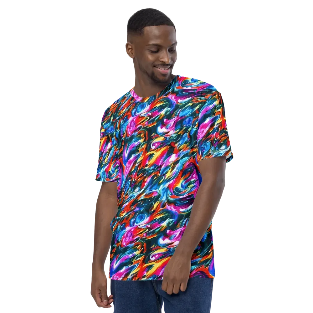 Firelight Frenzy on Men's Crew Neck T-Shirt — Left