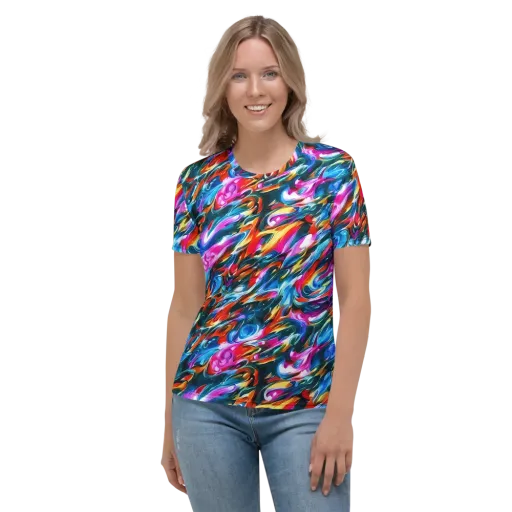 Firelight Frenzy on a Women's Crew Neck T-Shirt