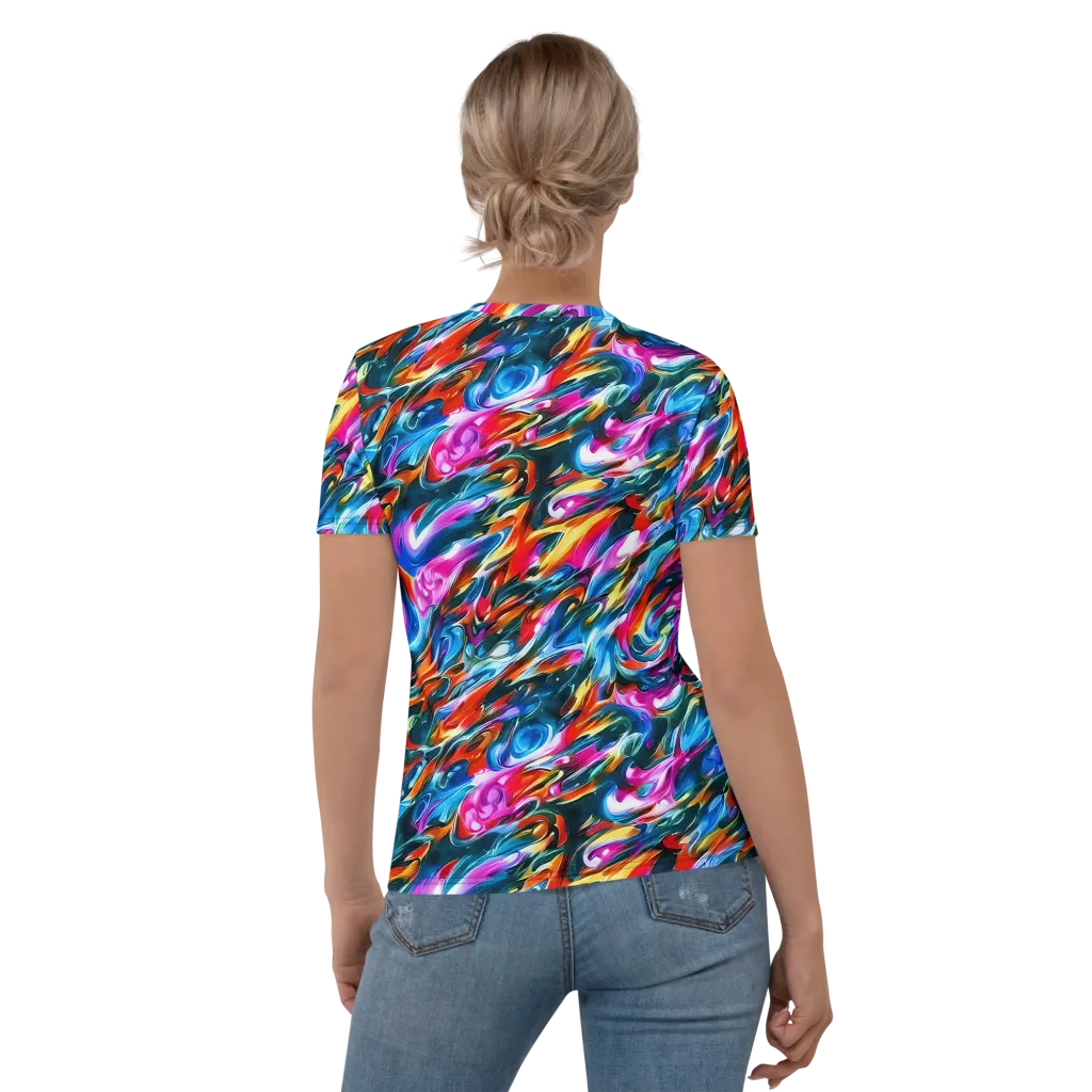 Firelight Frenzy on Women's Crew Neck T-Shirt — Back