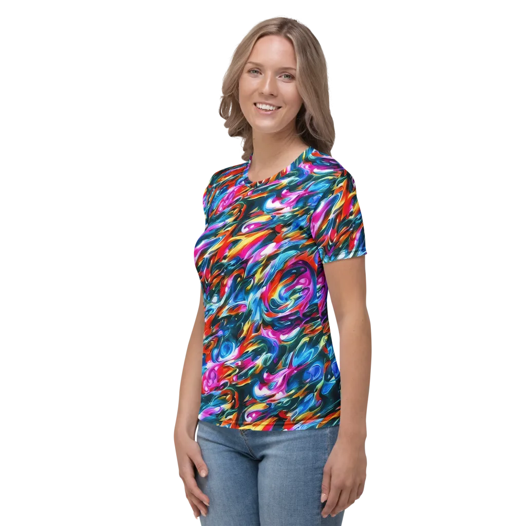 Firelight Frenzy on Women's Crew Neck T-Shirt — Left