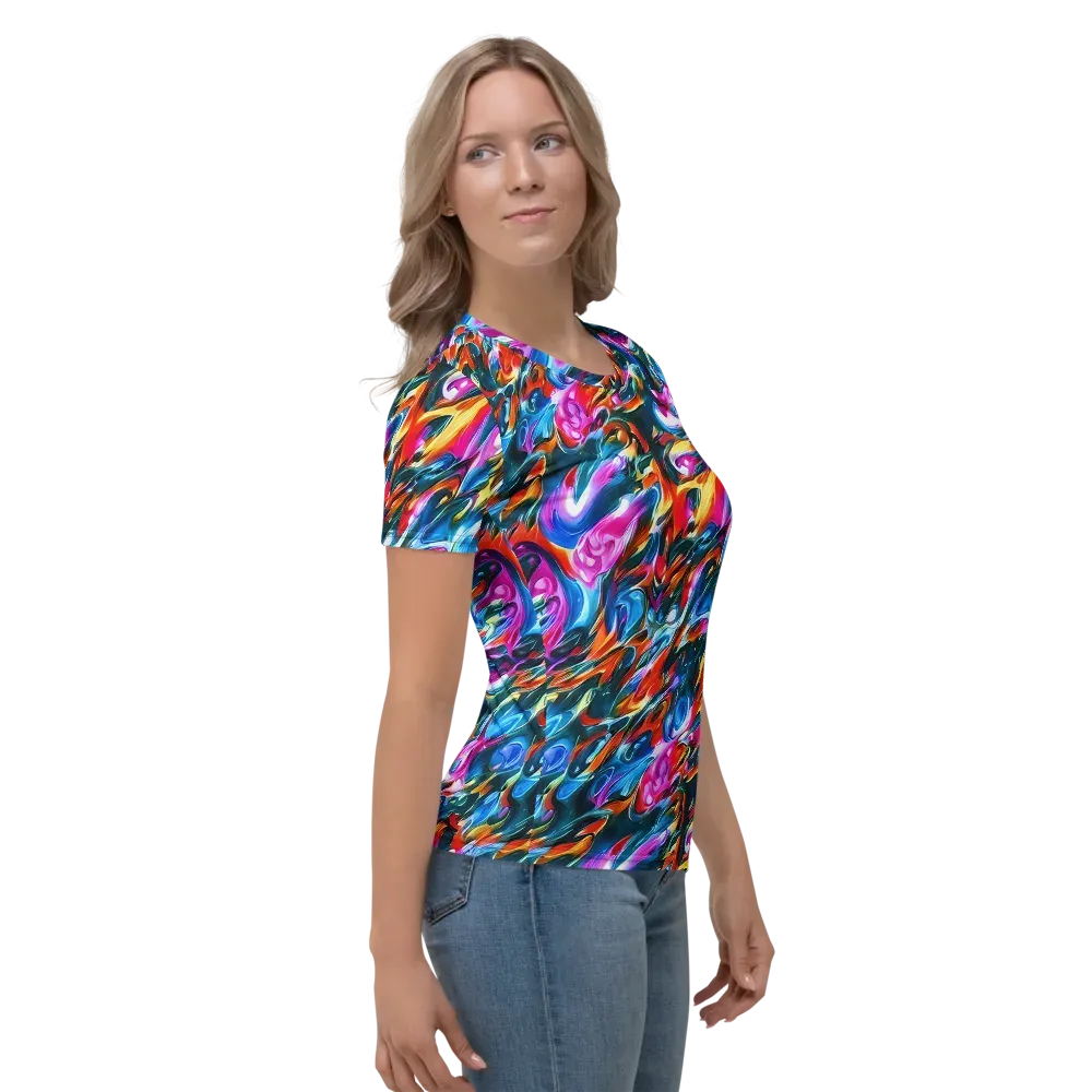 Firelight Frenzy on Women's Crew Neck T-Shirt — Right