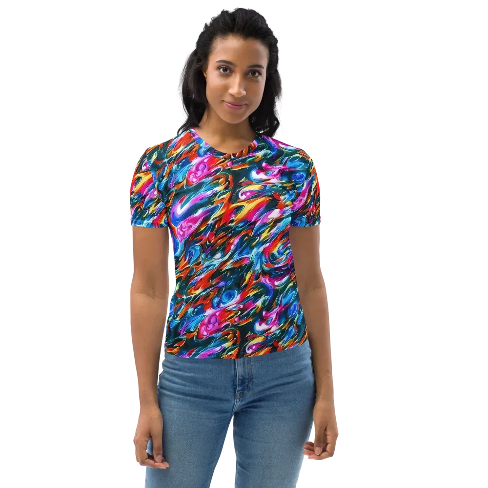 Firelight Frenzy on Women's Crew Neck T-Shirt — Front
