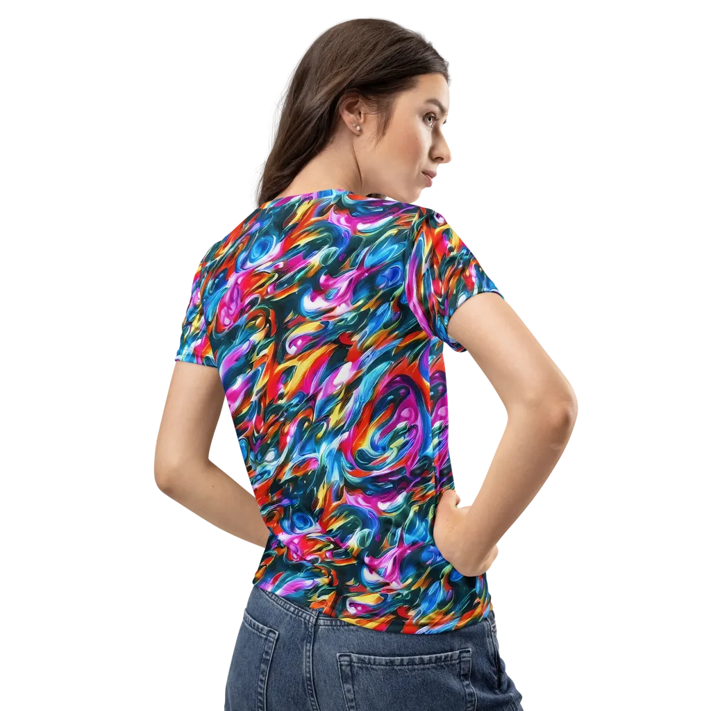 Firelight Frenzy on Women's Crew Neck T-Shirt — Back