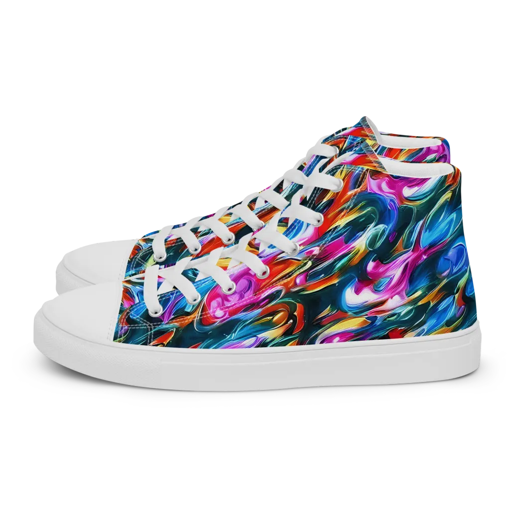 Firelight Frenzy on Women's High Top Canvas Shoes — Left