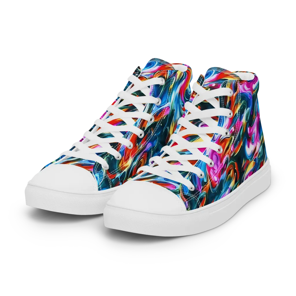 Firelight Frenzy on Women's High Top Canvas Shoes — Left Front