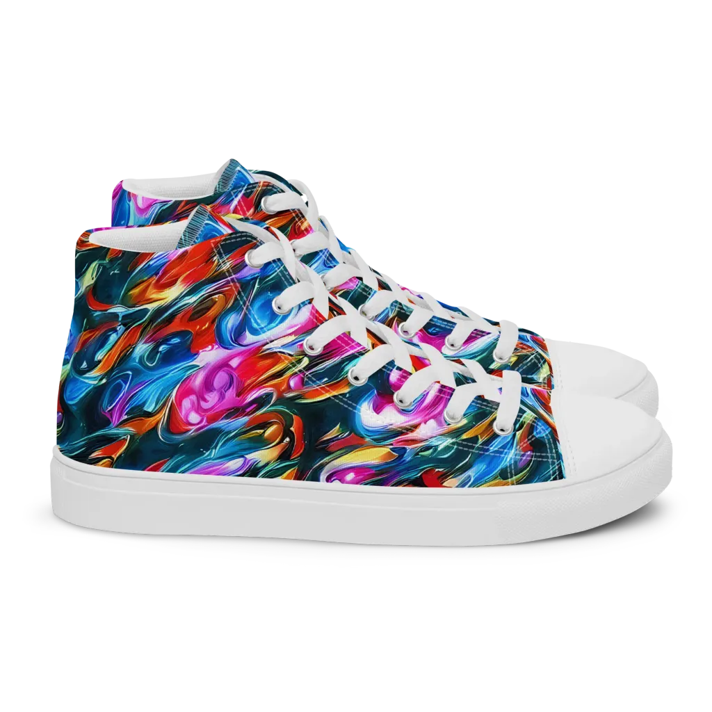 Firelight Frenzy on Women's High Top Canvas Shoes — Right
