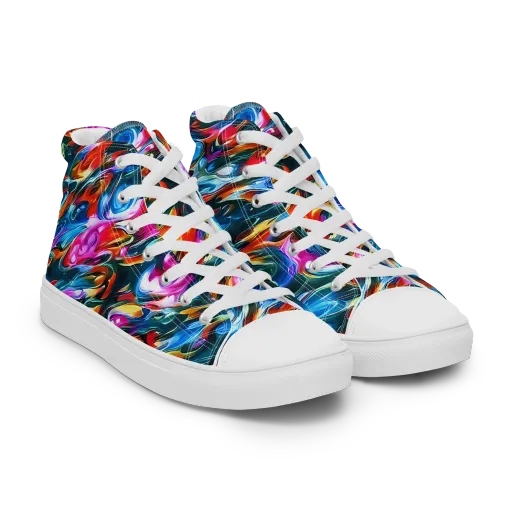 Firelight Frenzy on a Women's High Top Canvas Shoes