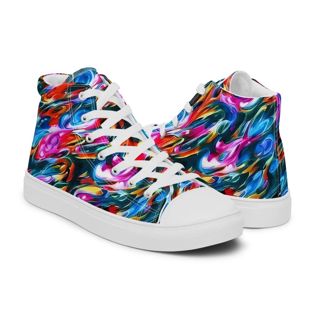 Firelight Frenzy on Women's High Top Canvas Shoes — Right