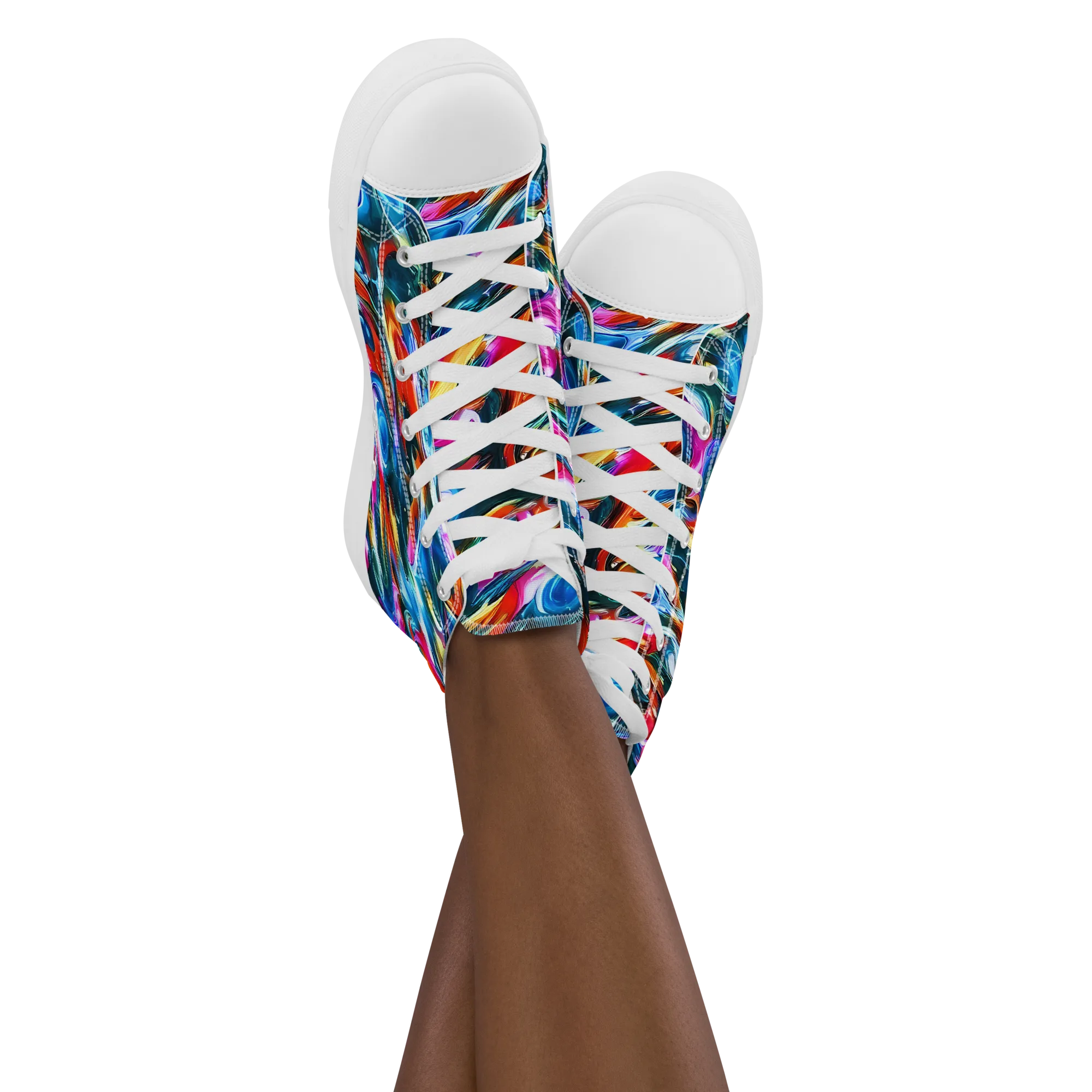 Firelight Frenzy on Women's High Top Canvas Shoes — Front
