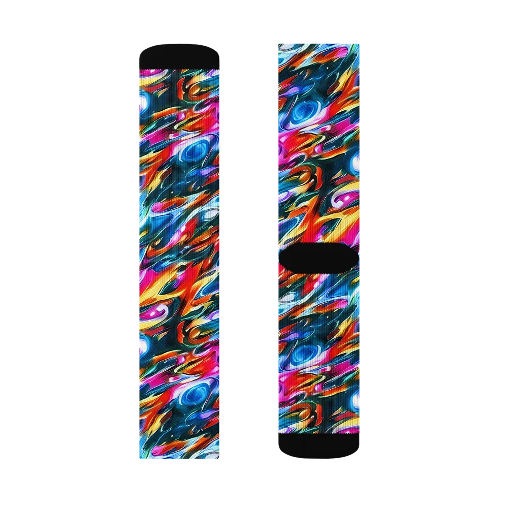 Firelight Frenzy on Socks — Right Sock