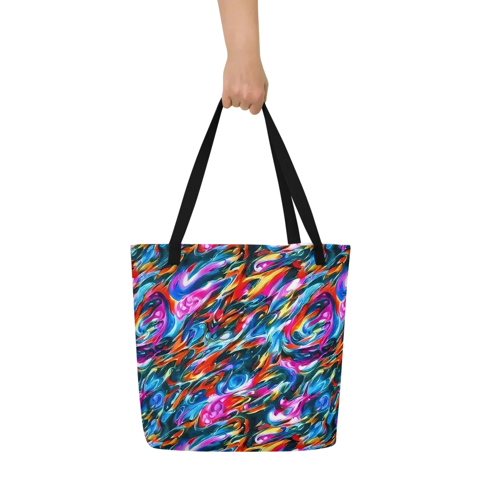 Firelight Frenzy on Large Tote Bag W/ Pocket — Front