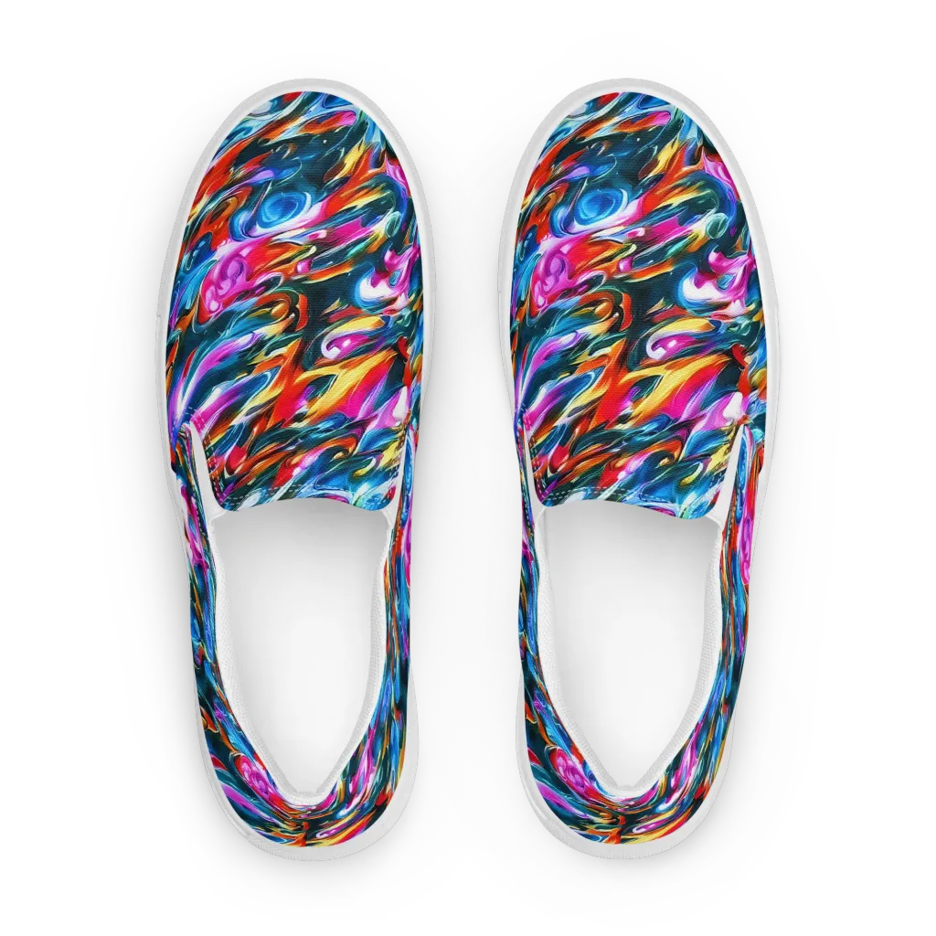 Firelight Frenzy on Women's Slip-On Canvas Shoes — Front