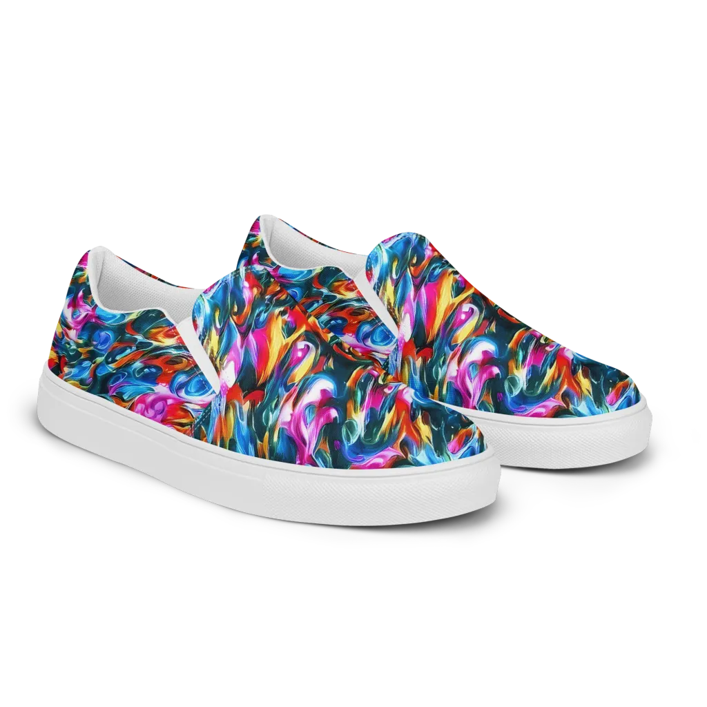 Firelight Frenzy on Women's Slip-On Canvas Shoes — Right Front