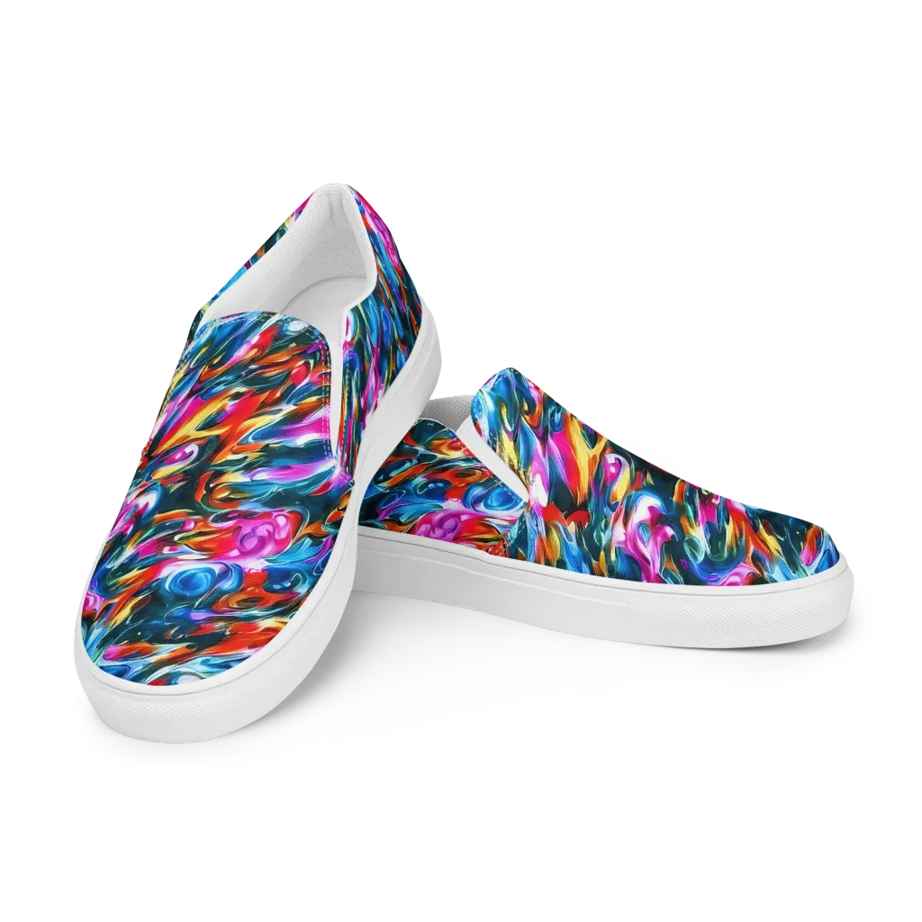 Firelight Frenzy on Women's Slip-On Canvas Shoes — Left Front