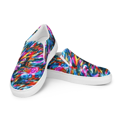 Firelight Frenzy on a Women's Slip-On Canvas Shoes
