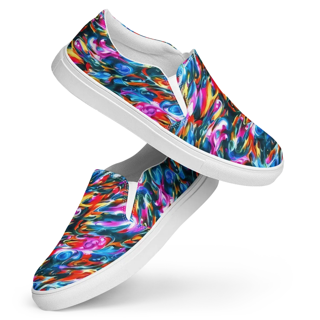 Firelight Frenzy on Women's Slip-On Canvas Shoes — Front