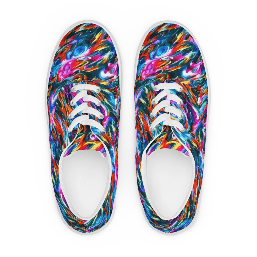 Firelight Frenzy on Men's Lace-Up Canvas Shoes — Front