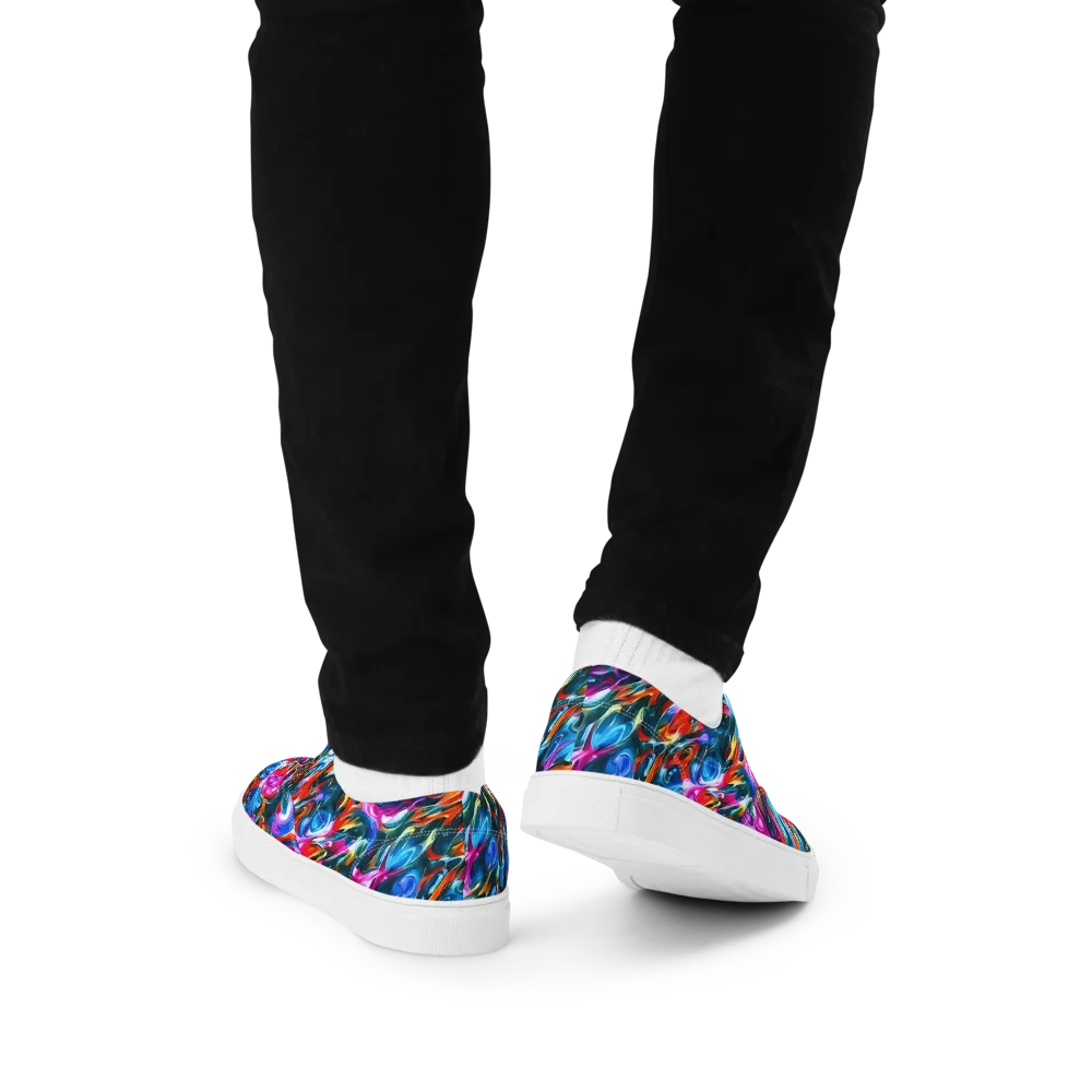 Firelight Frenzy on Men's Lace-Up Canvas Shoes — Back
