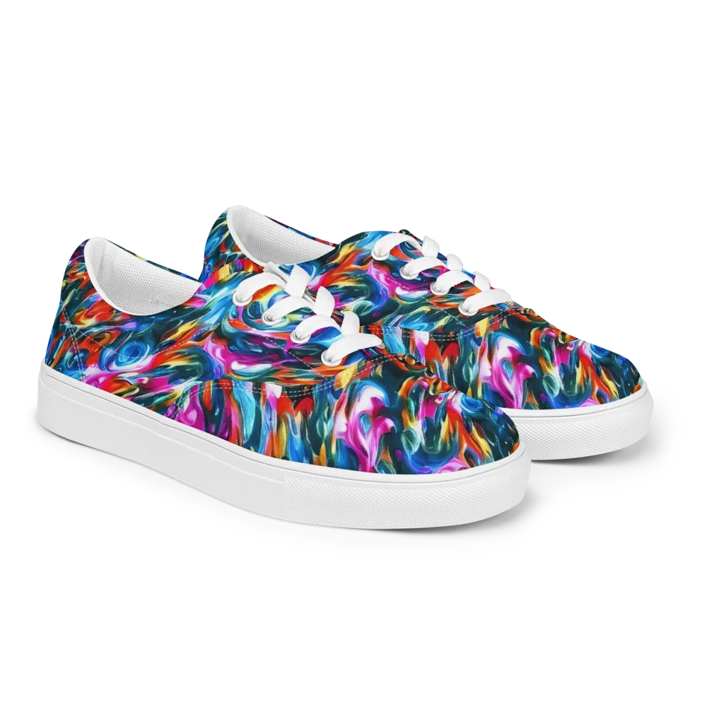 Firelight Frenzy on Men's Lace-Up Canvas Shoes — Right Front