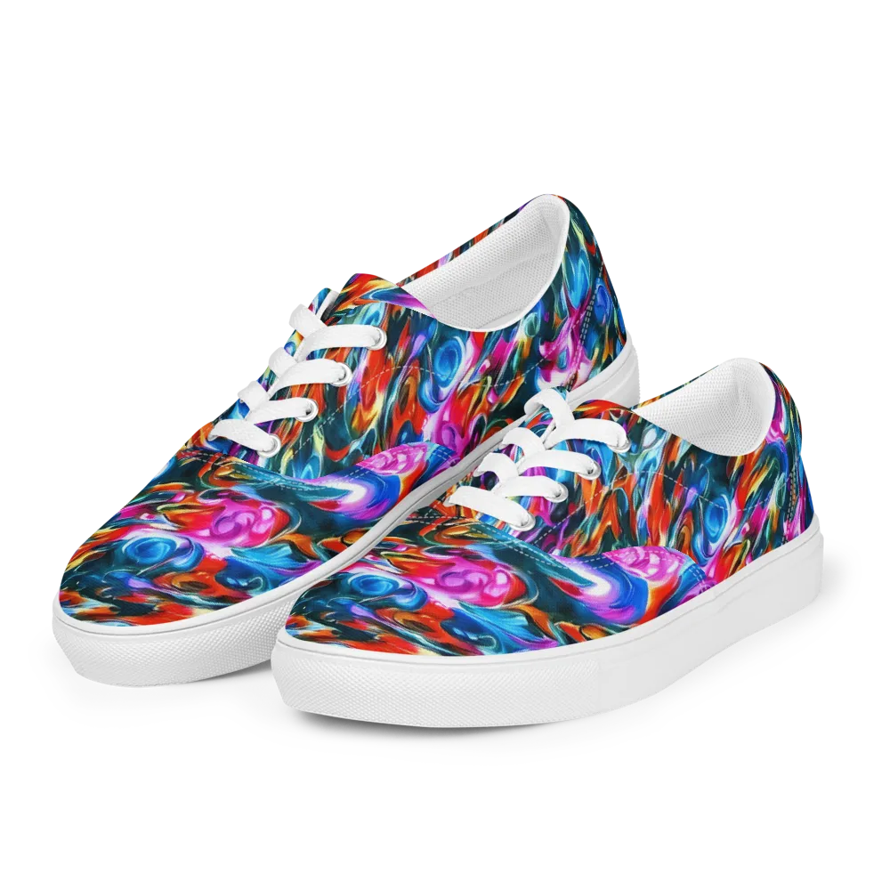 Firelight Frenzy on Men's Lace-Up Canvas Shoes — Left Front