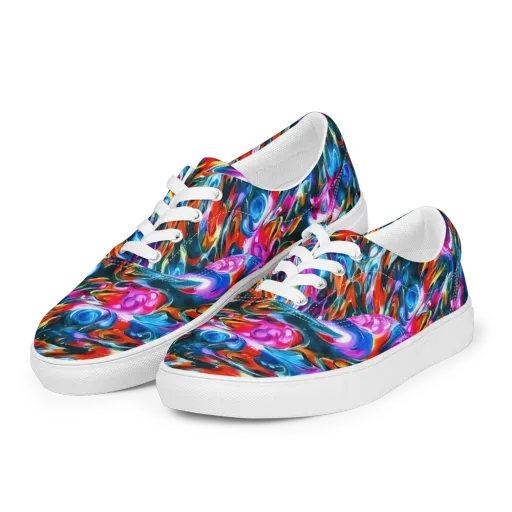 Firelight Frenzy on a Men's Lace-Up Canvas Shoes