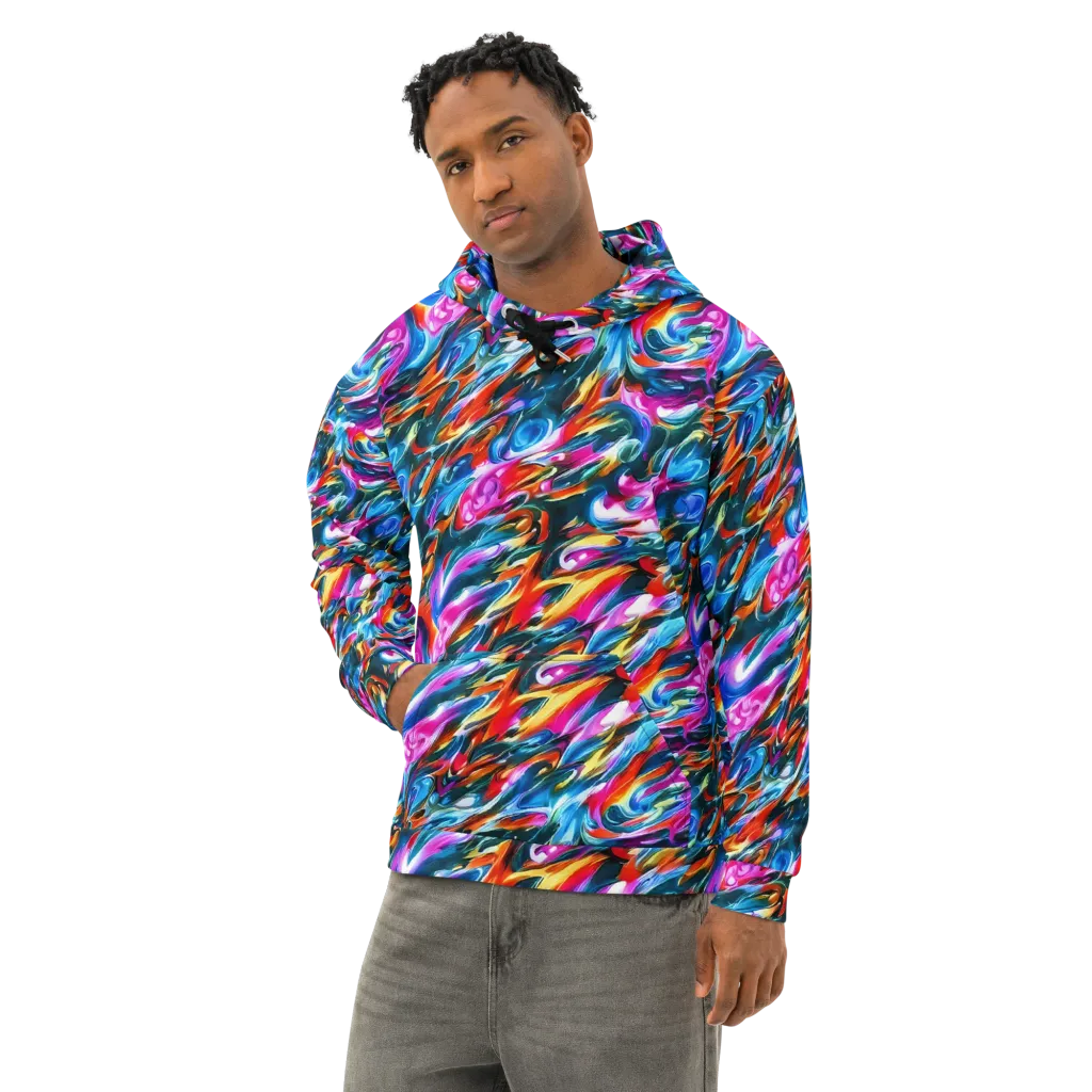 Firelight Frenzy on Cotton Hoodie — Left Front