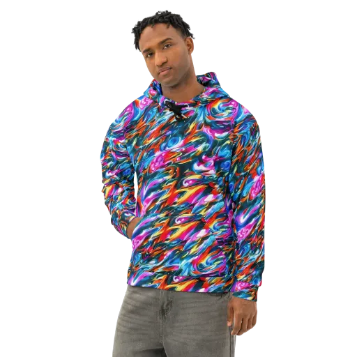 Firelight Frenzy on a Cotton Hoodie