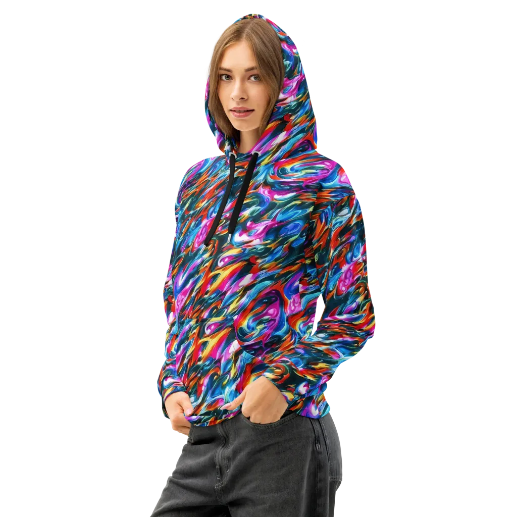 Firelight Frenzy on Cotton Hoodie — Left Front