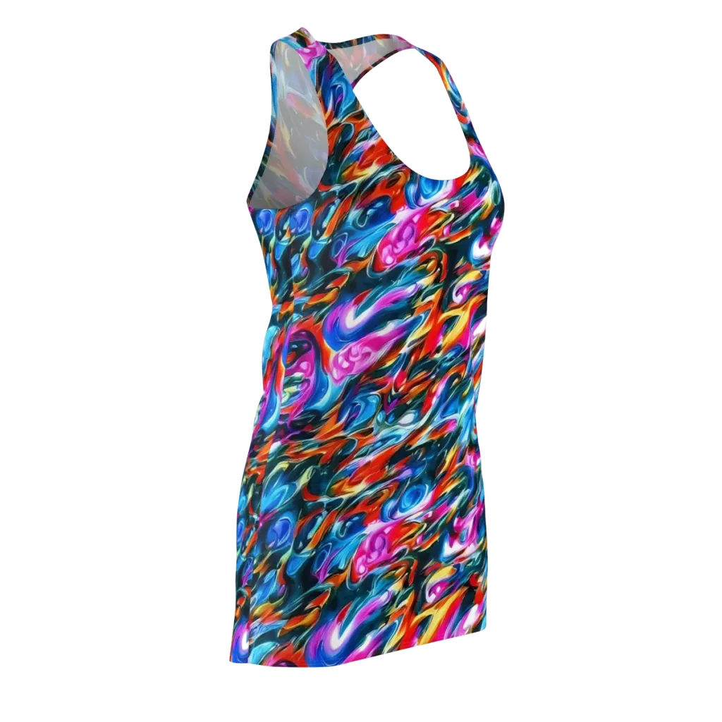 Firelight Frenzy on Racerback Dress — Front Side