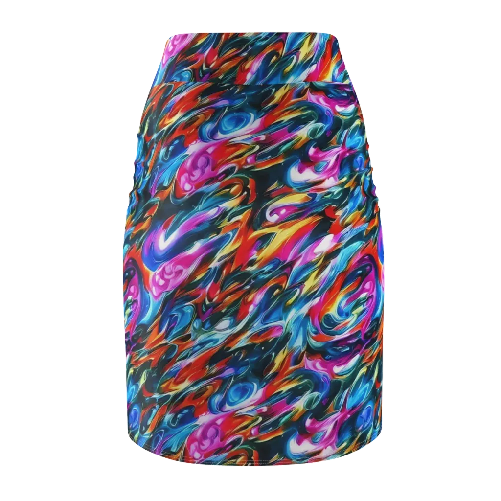 Firelight Frenzy on Pencil Skirt — Back