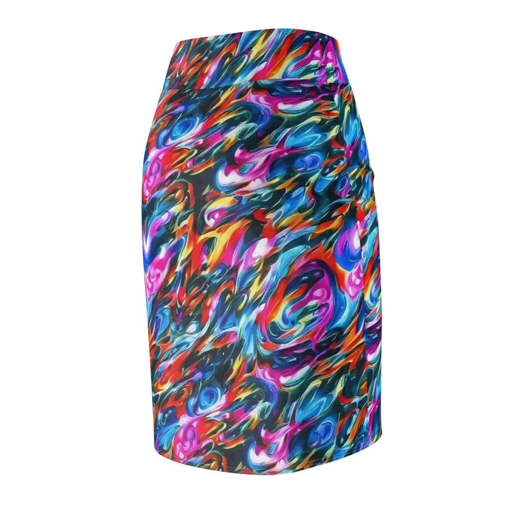 Firelight Frenzy on Pencil Skirt — Back Side