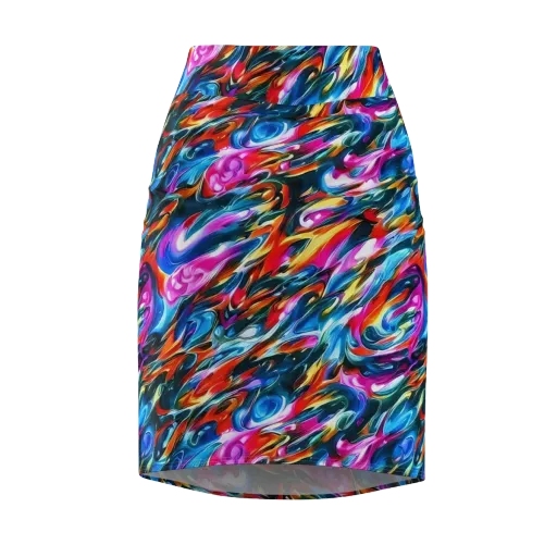 Firelight Frenzy on a Pencil Skirt