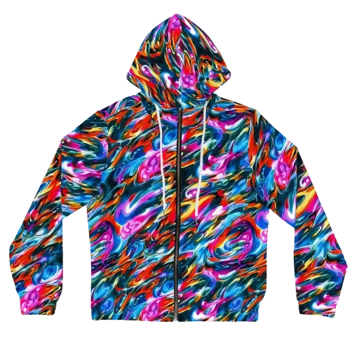 Firelight Frenzy on a Women's Full-Zip Hoodie