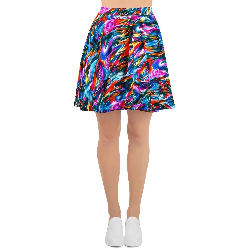 Firelight Frenzy on Skater Skirt — Front