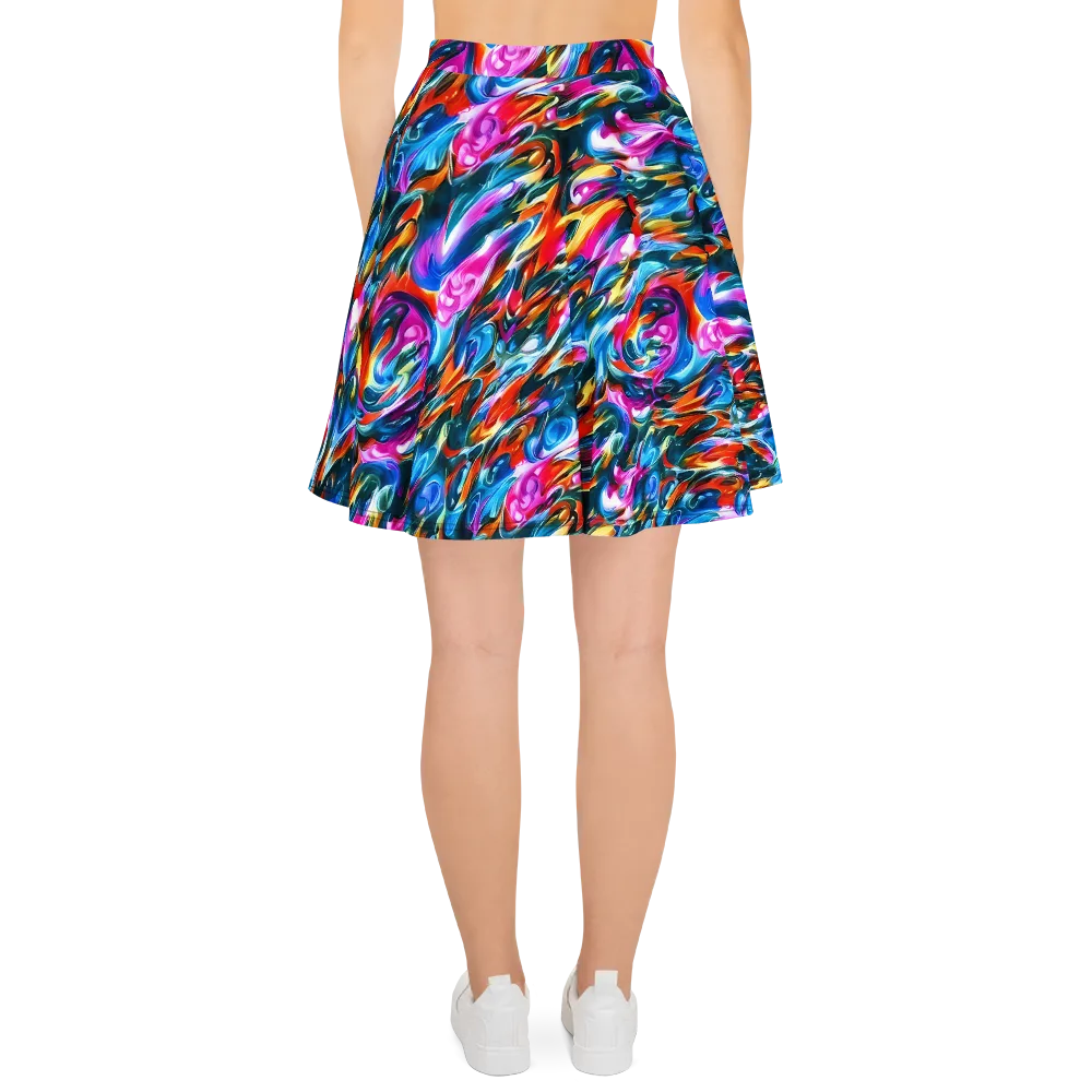 Firelight Frenzy on Skater Skirt — Back