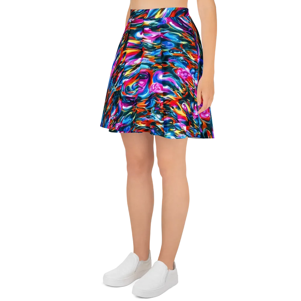 Firelight Frenzy on Skater Skirt — Left