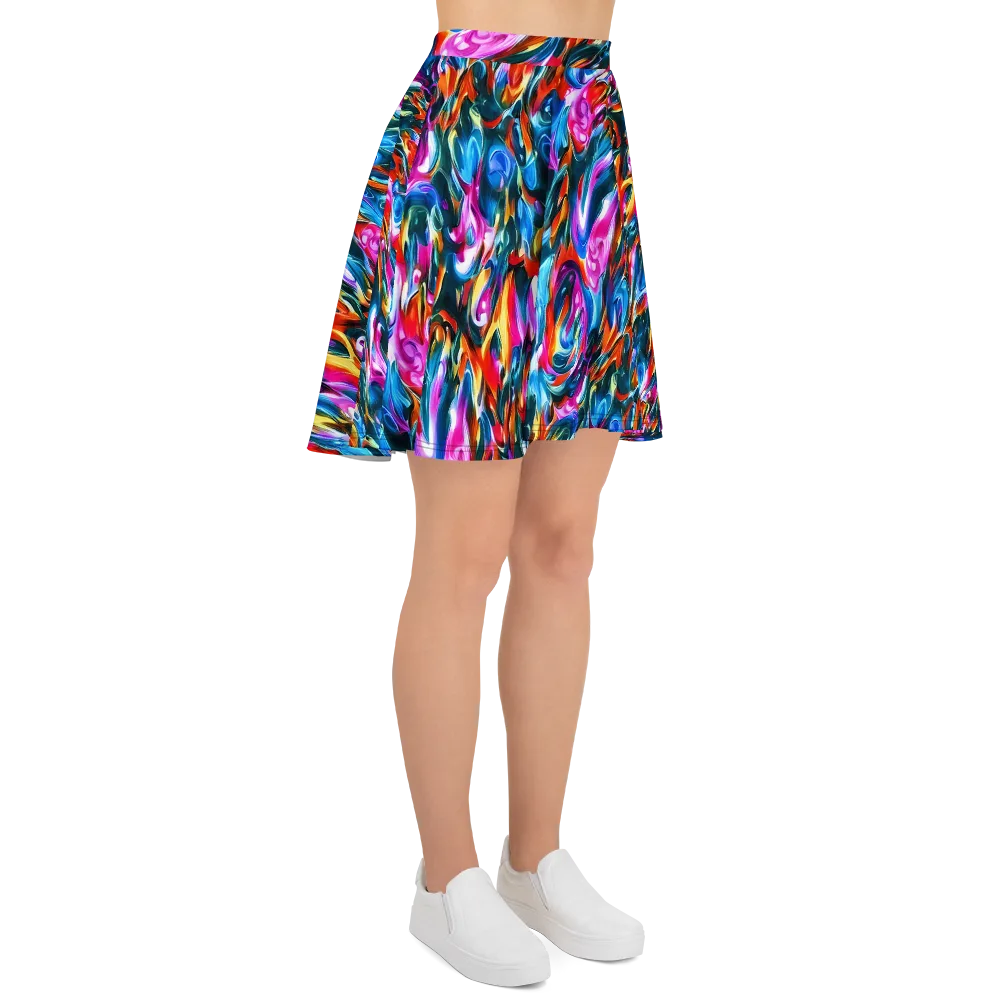 Firelight Frenzy on Skater Skirt — Right