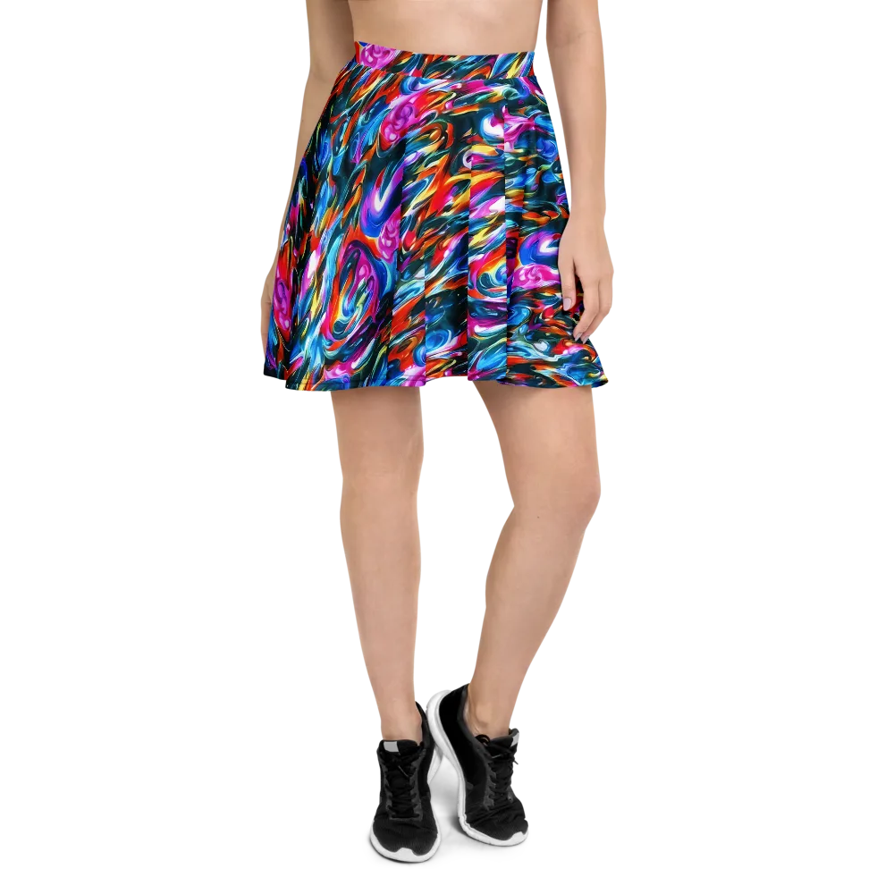 Firelight Frenzy on Skater Skirt — Front